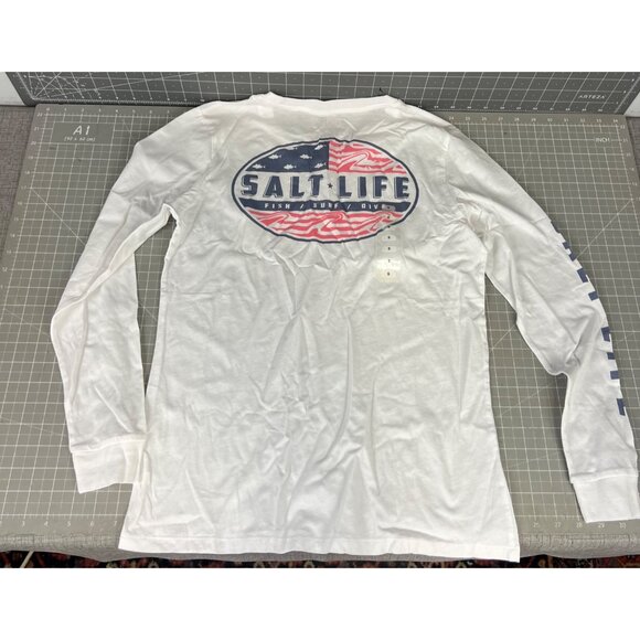 Salt Life Men’s Small Cotton Long Sleeve T-Shirt Logo NWOT Live Salty - Picture 1 of 6